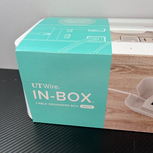 NEW UTWire In-Box Cable Organizer Box White Surge Protector Cables Power Strip - Picture 2 of 10